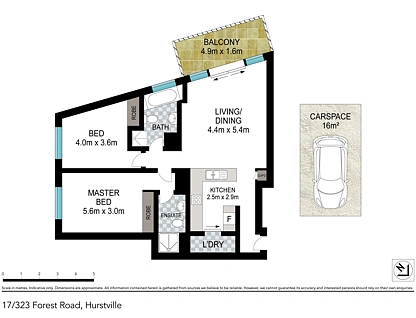 17/323 Forest Road, Hurstville, St George, 2房, 2浴, Apartment