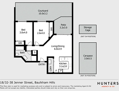 18/32-38 Jenner Street, Baulkham Hills, The Hills, 2 Schlafzimmer, 1 Badezimmer, Apartment