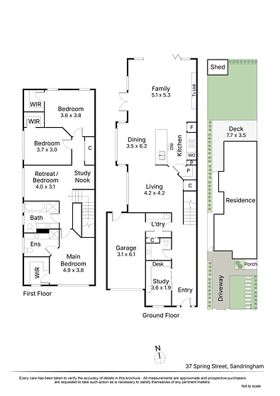 37 Spring Street, Sandringham, VIC 3191, 4 chambres, 2 salles de bain, Townhouse