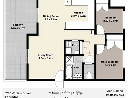 7/20 Whiting Street, Labrador, Gold Coast, 2 Bedrooms, 1 Bathrooms, Apartment