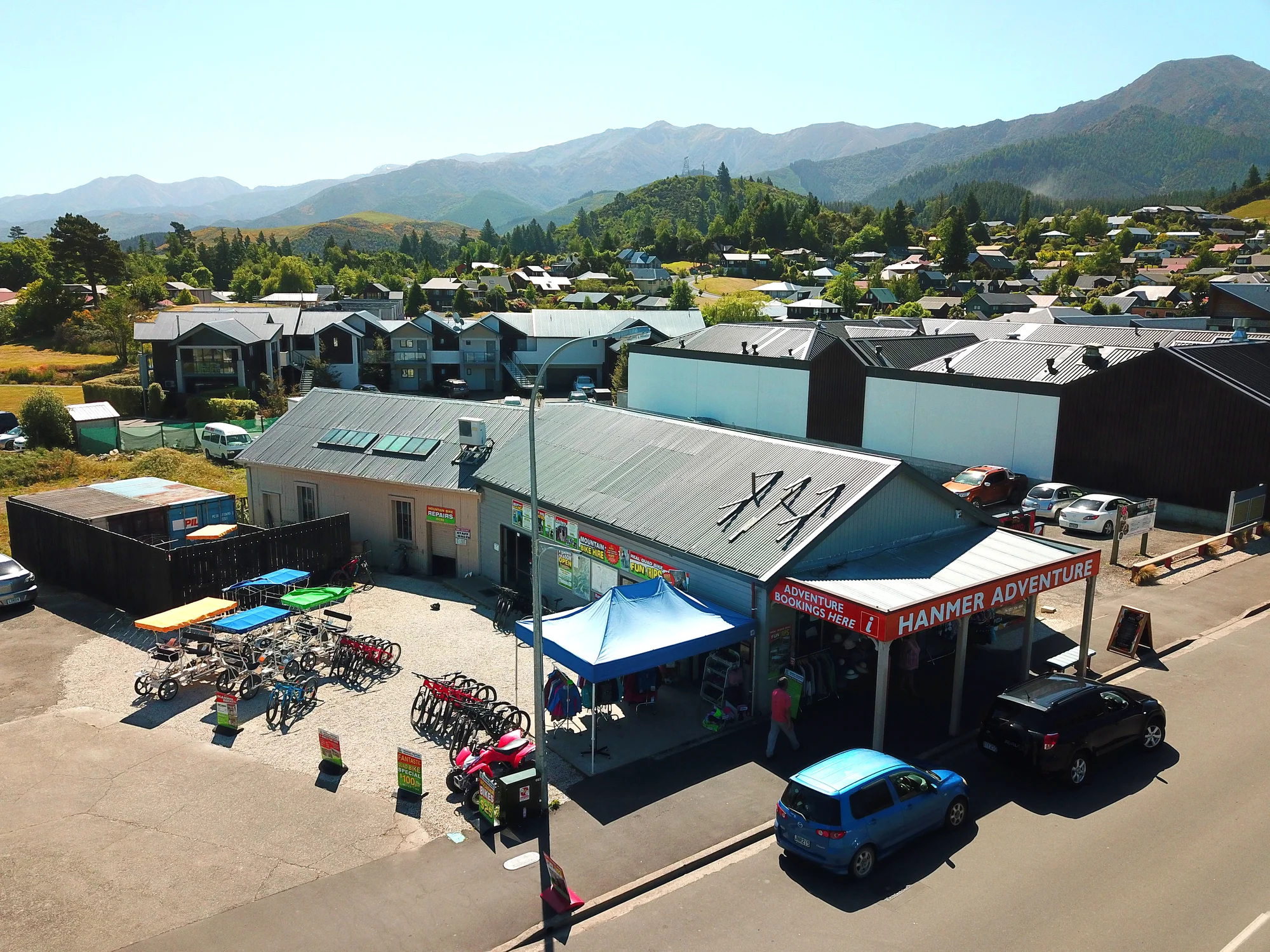 Hanmer Springs Rare main street development with holding income