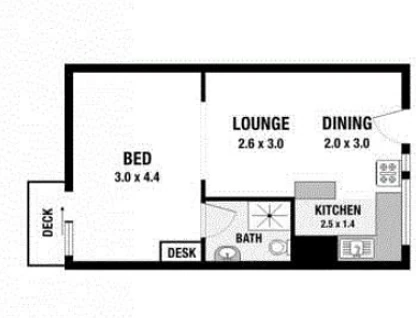 104/130A Mounts Bay Road, Perth, Perth CBD, 1 રૂમ, 1 બાથરૂમ, Apartment