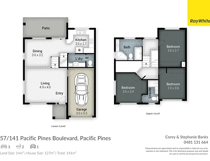 57/141 Pacific Pines Boulevard, Pacific Pines, QLD 4211, 3房, 2浴, Townhouse