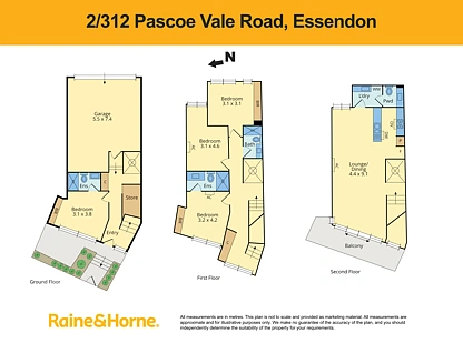 2/312 Pascoe Vale Road, Essendon, North Melbourne, 4部屋, 4バスルーム, Townhouse