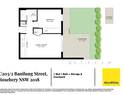 C203/2 Banilung Street, Rosebery, Eastern Suburbs, 1 રૂમ, 1 બાથરૂમ, Apartment