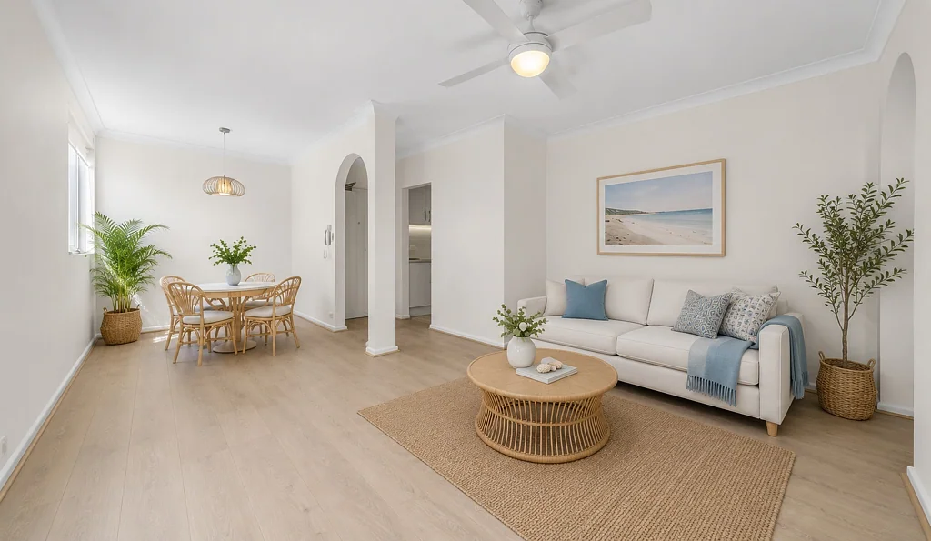 Updated north facing apartment a walk to the beach