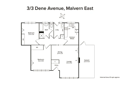 3/3 Dene Avenue, Malvern East, Inner East Melbourne, 2 ਕਮਰੇ, 1 ਬਾਥਰੂਮ, Apartment