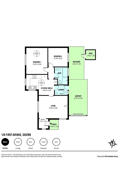 Floor plan - 1/6 First Avenue, Seaton, SA 5023