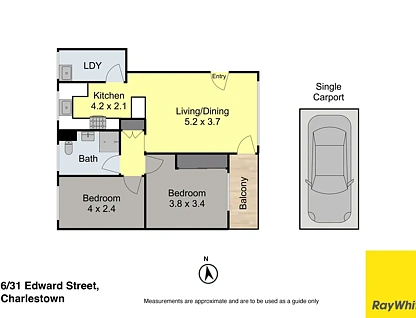 6/31 Edward Street, Charlestown, NSW 2290, 2 ਕਮਰੇ, 1 ਬਾਥਰੂਮ, Unit