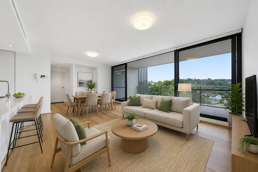 West Ryde 2غرفة نوم Spacious Two Bedroom, North Facing Apartment with Uninterrupted District View