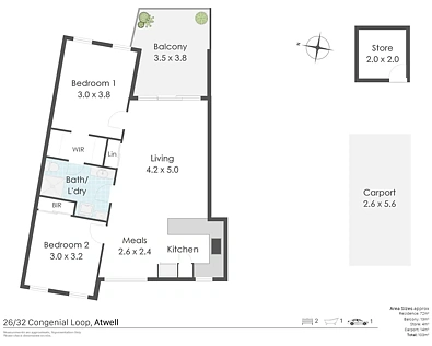 26/32 Congenial Loop, Atwell, WA 6164, 2 slaapkamers, 1 badkamers, Apartment