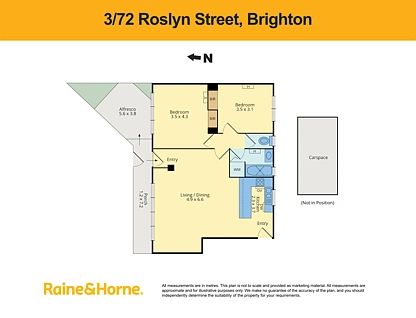 3/72 Roslyn Street, Brighton, Bayside, 2 غرف, 1 حمامات, Apartment