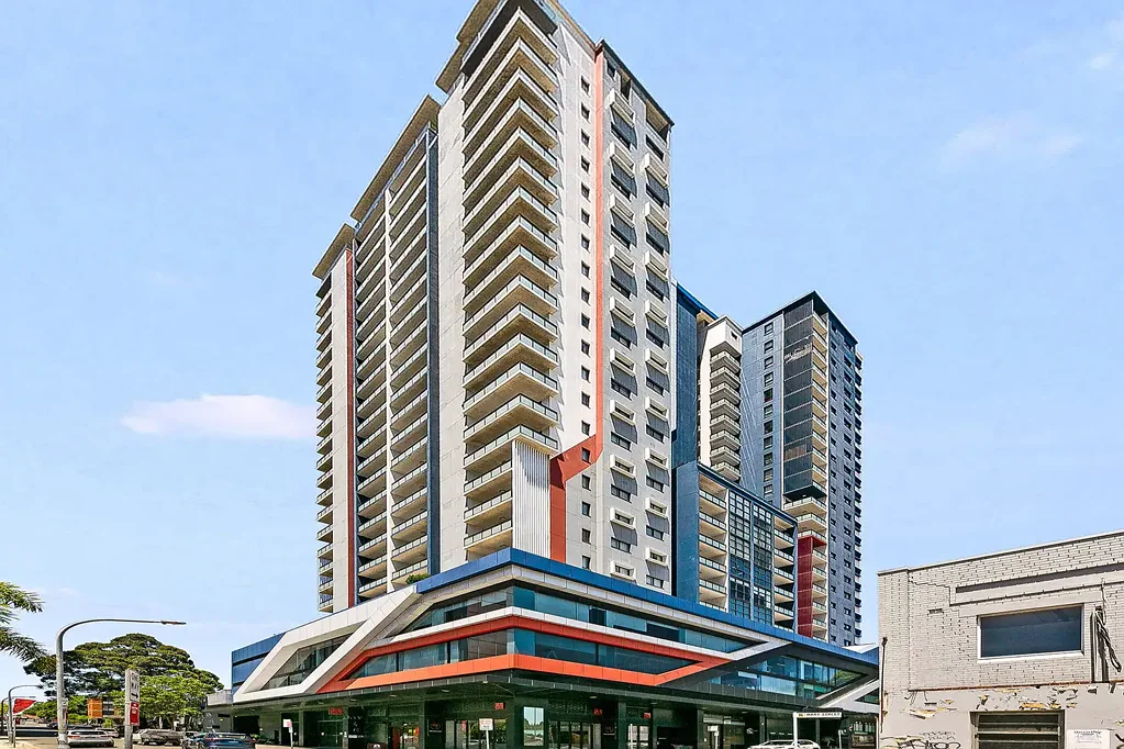 Modern two-bedroom plus study apartment framed by Harbour Bridge views
