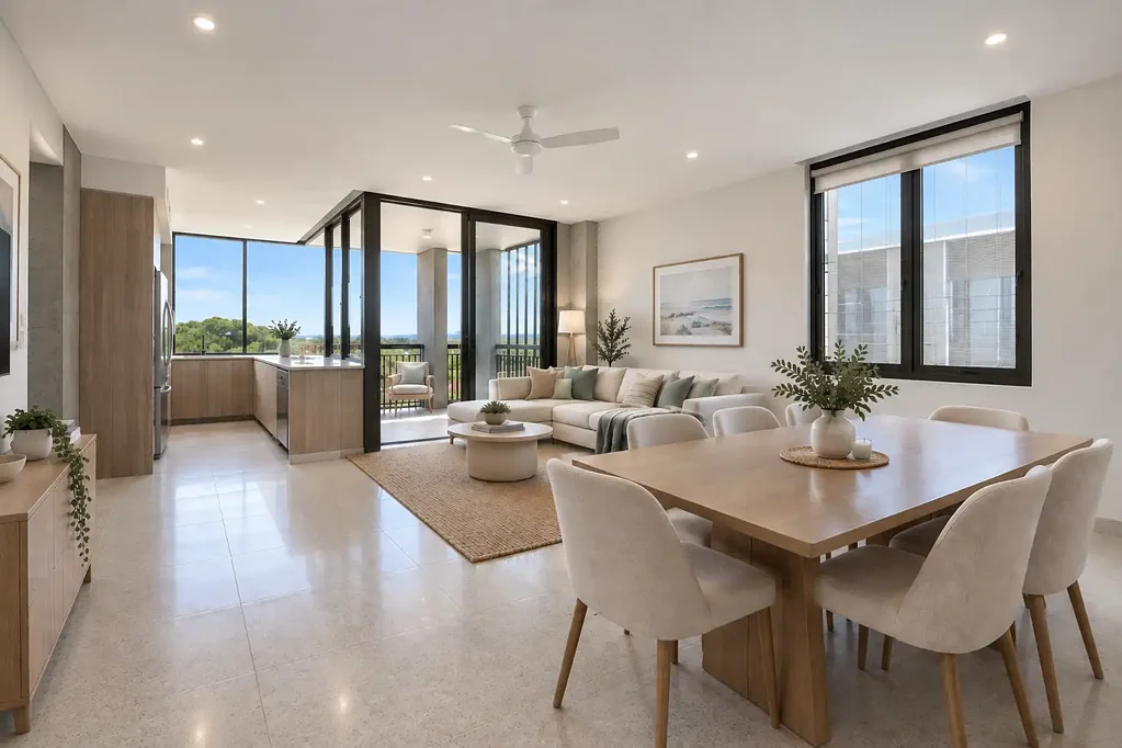 Modern Three-Bedroom Apartment with District Outlooks