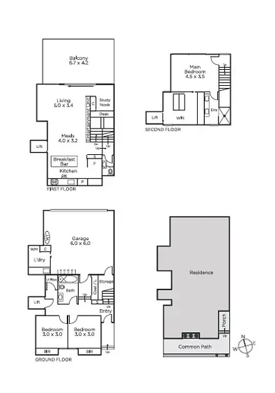 Plano ng Bahay - 3/92 Brougham Street, Kew, VIC 3101