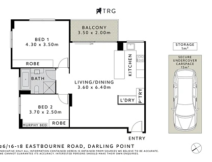 26/16-18 Eastbourne Road, Darling Point, NSW 2027, 2 slaapkamers, 1 badkamers, Apartment