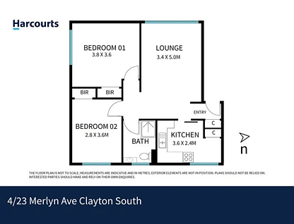4/23 Merlyn Avenue, Clayton South, South East Melbourne, 2 غرف, 1 حمامات, Apartment