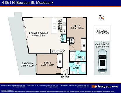 418/116 Bowden Street, Meadowbank, Upper North Shore, 2房, 2浴, Apartment