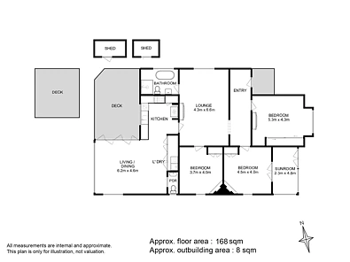 8 Roope Street, New Town, TAS 7008, 3房, 1浴, House
