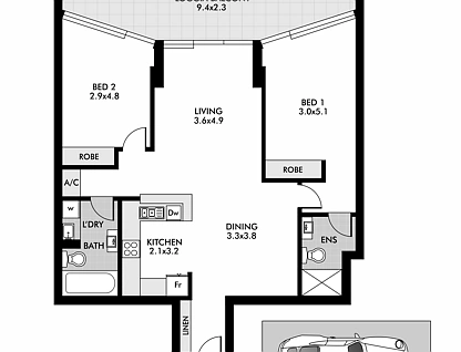 17/17-23 Newland Street, Bondi Junction, Eastern Suburbs, 2 침실, 2 욕실, Apartment