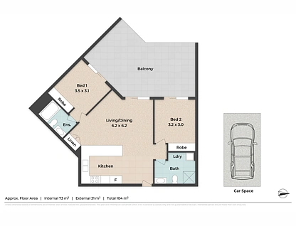 F68/41 Gotha Street, Fortitude Valley, Brisbane - Inner City Region, 2 chambres, 2 salles de bain, Apartment