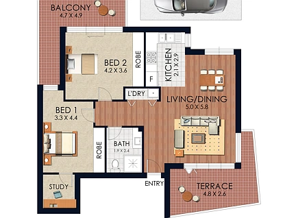 1/489 Anzac Parade, Kingsford, Eastern Suburbs, 2 chambres, 1 salles de bain, Apartment