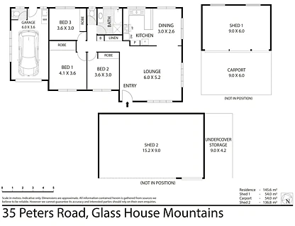 35 Peters Road, Glass House Mountains, Sunshine Coast, 3 ห้องนอน, 1 ห้องน้ำ, House