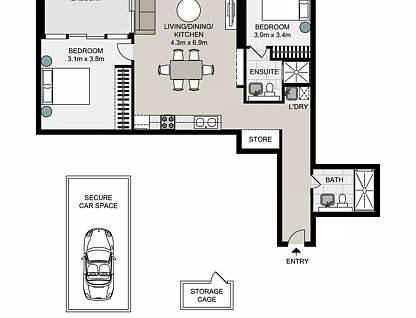 507/88A Christie Street, St Leonards, NSW 2065, 2 ਕਮਰੇ, 2 ਬਾਥਰੂਮ, Apartment