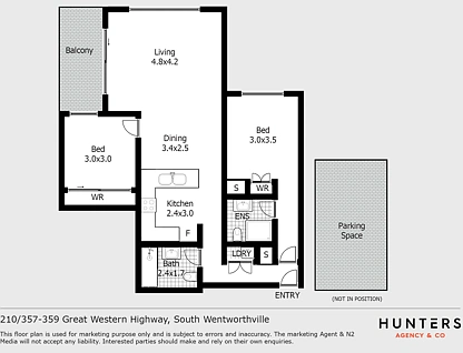 210/357-359 Great Western Highway, South Wentworthville, Parramatta (Northwest suburbs), 2 Kuwarto, 2 Banyo, Apartment