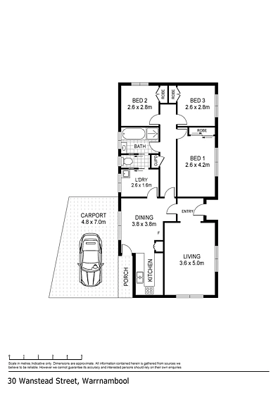 30 Wanstead Street, Warrnambool, VIC 3280, 3 कमरे, 1 बाथरूम, House