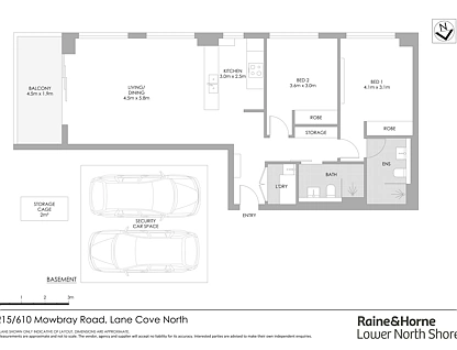 215/610 Mowbray Road, Lane Cove, Lower North Shore, 2 कमरे, 2 बाथरूम, Apartment
