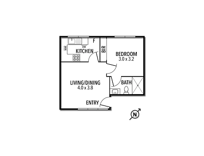 8/35 Fitzgerald Street, South Yarra, Inner East Melbourne, 1 રૂમ, 1 બાથરૂમ, Apartment