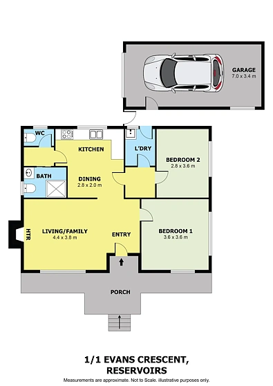 1/1 Evans Crescent, Reservoir, VIC 3073, 2 habitaciones, 1 baños, Unit