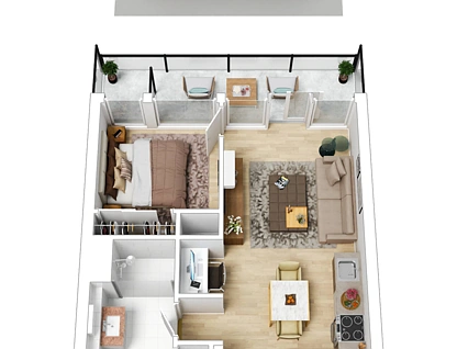 110/33-35 Arden Street, North Melbourne, Melbourne CBD, 1 ਕਮਰੇ, 1 ਬਾਥਰੂਮ, Apartment