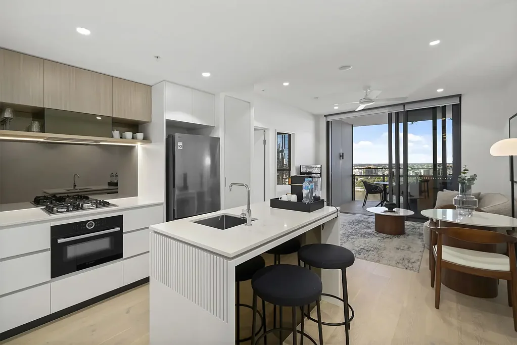 Brisbane City 1房 全景河景花园 19层精装单卧 Bosch电器 高端设施 安全礼宾 中心地段 Perfect First Home in Queens Wharf Residences Level 19 &  Great Value !