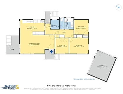 6 Yearsley Place, Manurewa, Manukau City, 3房, 1浴, House