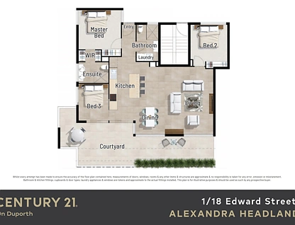 1/18 Edward Street, Alexandra Headland, Sunshine Coast, 3 कमरे, 2 बाथरूम, Unit