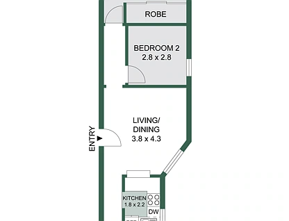 12/38-40 Kings Cross Road, Potts Point, Sydney CBD, 2 rūma, 1 rūma horoi, Apartment