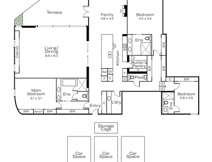 G01/16 Kurneh Place, South Yarra, Inner East Melbourne, 3 ห้องนอน, 3 ห้องน้ำ, Apartment