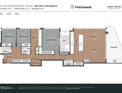 1601/61 Old Burleigh Road, Surfers Paradise, QLD 4217, 3房, 2浴, Apartment