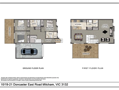10/19-21 Doncaster East Road, Mitcham, East Melbourne, 3 कमरे, 2 बाथरूम, Townhouse