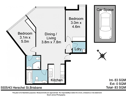 5505/43 Herschel Street, Brisbane City, Brisbane - Inner City Region, 2 chambres, 2 salles de bain, Apartment
