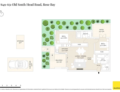 2/649-651 Old South Head Road, Rose Bay, Eastern Suburbs, 2 ਕਮਰੇ, 2 ਬਾਥਰੂਮ, Apartment