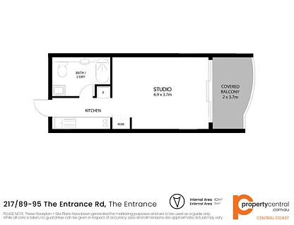 217/89-95 The Entrance Road, The Entrance, Central Coast, 1 ห้องนอน, 1 ห้องน้ำ, Apartment