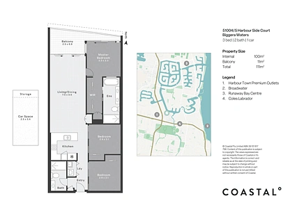 51004/5 Harbour Side Court, Biggera Waters, Gold Coast, 3部屋, 2バスルーム, Apartment