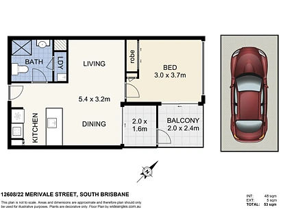 12608/22 Merivale St, South Brisbane, Brisbane - Inner City Region, 1 habitaciones, 1 baños, Apartment
