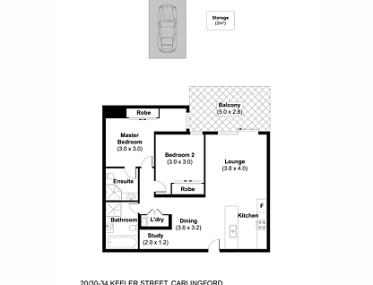 20/30-34 Keeler Street, Carlingford, Parramatta (Northwest suburbs), 2 chambres, 2 salles de bain, Apartment