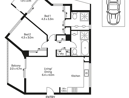 3/19 Bartlett Street, Morningside, Brisbane - Eastern Region, 2 غرف, 2 حمامات, Apartment