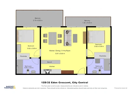 12D/32 Eden Crescent, Auckland Central, Auckland City, 2 rūma, 2 rūma horoi, Apartment