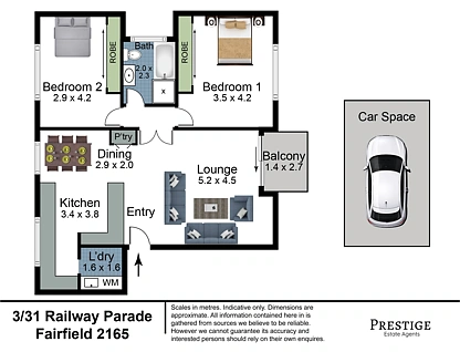 3/31 Railway Parade, Fairfield, South Western Suburbs, 2 Kuwarto, 1 Banyo, Apartment